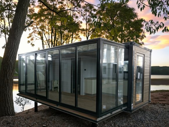 20ft One-sided Slide Out Push Pull Fold Out House Pre Build Mobile Pod Luxury Container House with 1 Bedroom – – Finish in Just 1 Day