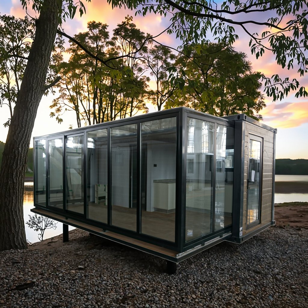 H9cb4865099a1449e8f1ba0077beb75a7o 20ft One-sided Slide Out Push Pull Fold Out House Pre Build Mobile Pod Luxury Container House with 1 Bedroom – – Finish in Just 1 Day