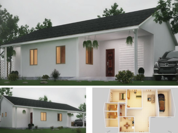 Permanent House – 2 Bedroom – 70 Years Lifespan – Finish in Just 21 Days