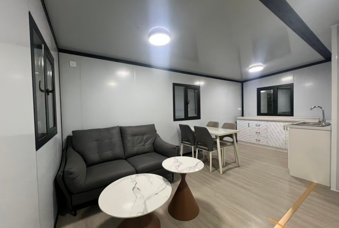 20ft One-sided Slide Out Push Pull Fold Out House Pre Build Mobile Pod Luxury Container House with 1 Bedroom – – Finish in Just 1 Day